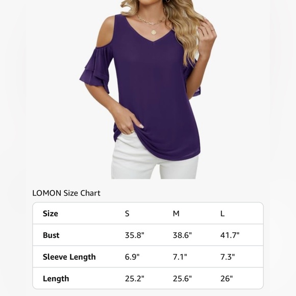 BNWT-2025-Cold Shoulder Short Sleeve Tunic Shirt V Neck Mesh 2 Layers Blouses - Picture 5 of 7